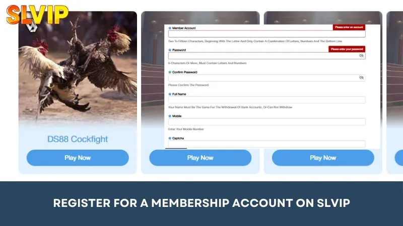 Register a member account on SLVIP