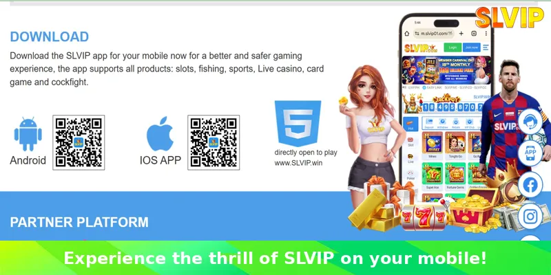 Installing SLVIP app to play games anytime, anywhere