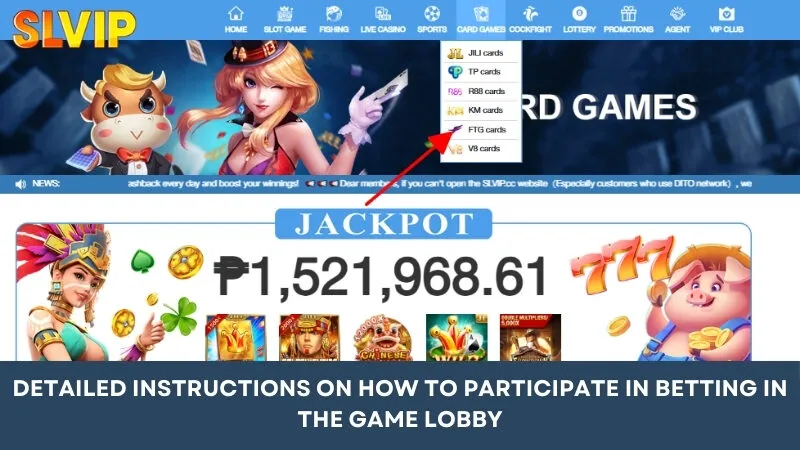 Detailed instructions on how to participate in betting at the game lobby