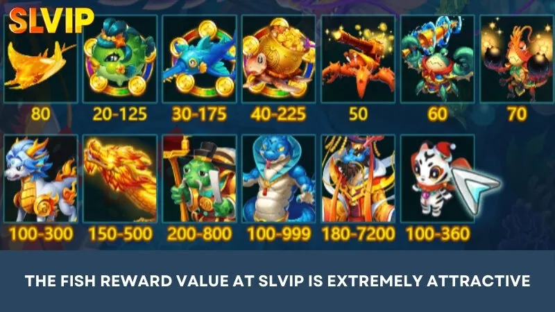 The value of the bonus fish at SLVIP is extremely attractive