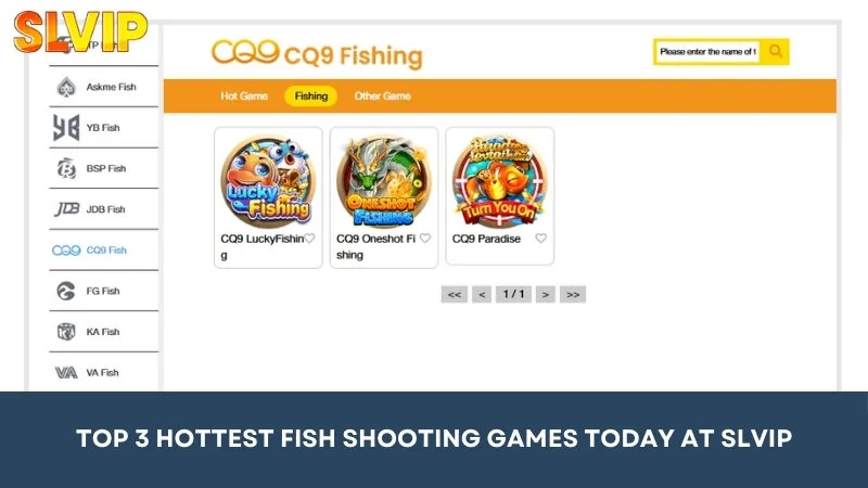 Top 3 hottest fish shooting games today at SLVIP