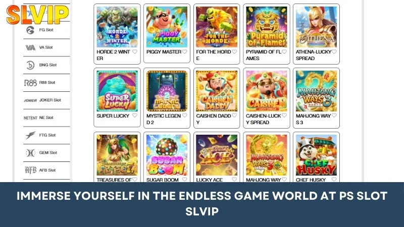 Immerse yourself in the endless world of games at PS Slot SLVIP